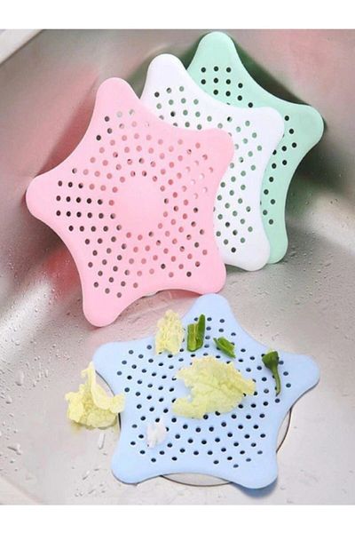 AYDEMİR ZÜCCACİYE Star Strainer - Sink - Bathtub Strainer (3 Pieces 3 Colors)