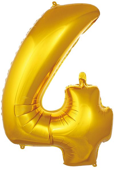 booddie 4 Years Old Foil Number - 40 Inc Gold Color 100 cm Balloon