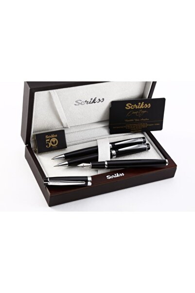 Scrikss Kişiye Özel Isimli Siyah Kromk 3 Lü Kalem Seti Ömür Boyu Garantili He...