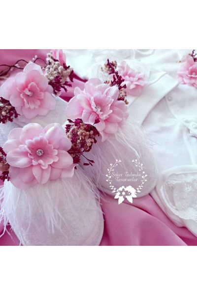 Şeker Tadında Tasarımlar Candy Pink Detailed Mother Baby Hospital Exit Set