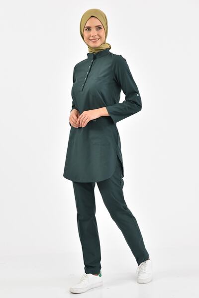 Owlet Medikal بدلة حجاب جراحية باللون الأخضر الزمردي