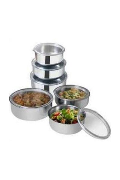 yeni11 Stainless Steel 3-Piece Plastic Storage Container with Lid Small Size