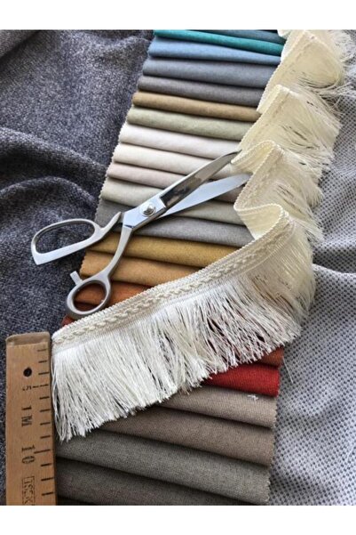 Saççax Exclusive Ekru Renk Perde Püskülü Samba Saçak