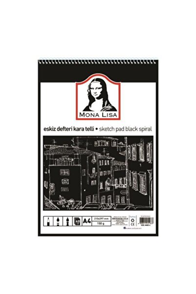 Südor Monalisa Eskiz Defteri Kara Telli A4 150 Gram 40 Yaprak Mn02-4
