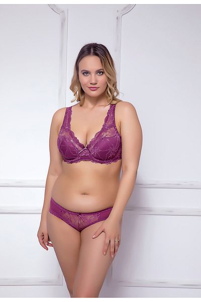 MOONLİGHT Women's Purple Unassisted Lace Bra