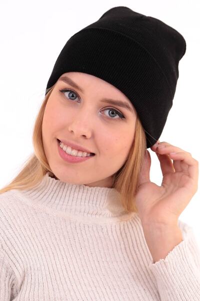 Deafox Dámský černý skládaný základní černý baret DFX87159