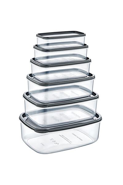 Bee Home مجموعة من 6 حاويات تخزين شفافة مستطيلة (300/500/800/1200/1900/2900 مل)