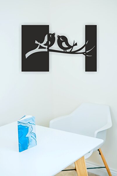 UNT Διακόσμηση τοίχου με πουλιά που αγκαλιάζονται, Ξύλινο διακοσμητικό τραπέζι