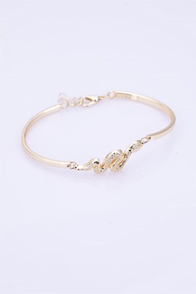 Sortie Aksesuar Altın Rengi Yılan Figürlü Kelepçe Bileklik 009