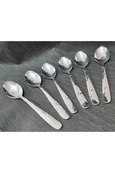 YİĞİTSTEEL SİNCE 1974 Gri Defne 6 Adet Yemek Kaşık