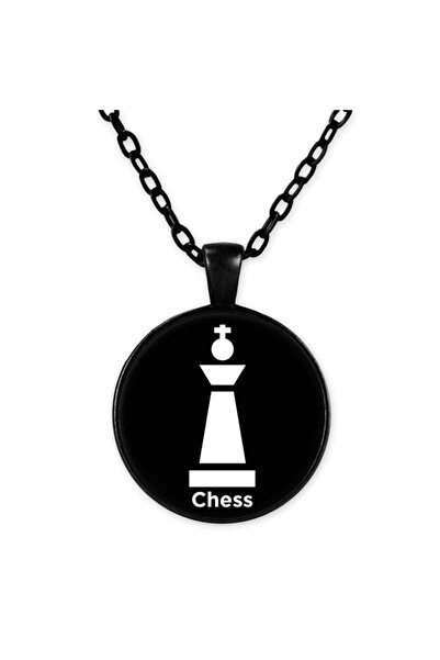 astak Black Chain Chess Necklace - Bll1738