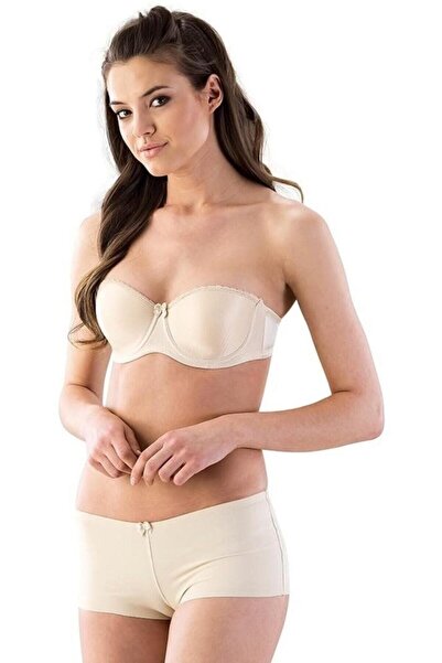 Emay Жіночі бежеві двошарові боксери з лазерним вирізом, що не залишають слідів