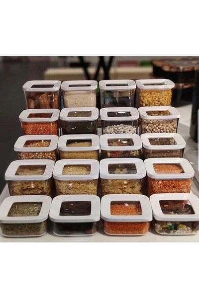 VİP AHMET 4Set 20 Pcs Vacuumed Square Storage Container