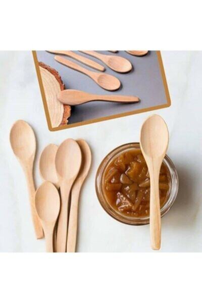 Kitchen Mania 6 Lı Bambu Ahşap Tatlı Bal Kaşığı 16 Cm