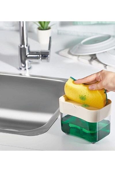 Bastonlu Practical Sponge Holder with Detergent Tank