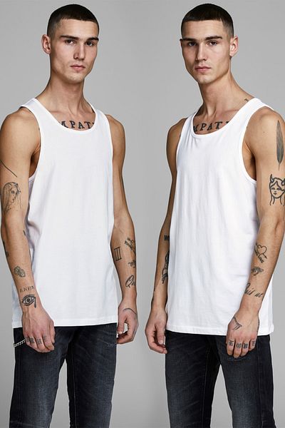 Jack & Jones Men's White Plain Undershirt 2-pack 12133910