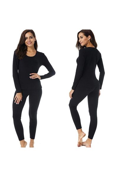 Tutku Women's Black Thermal Bottom-Top Set