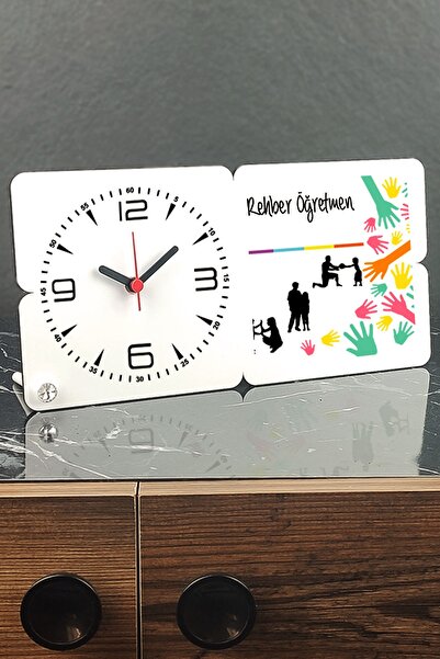 Hediyelen Rehber Öğretmen Ahşap Masa Saati