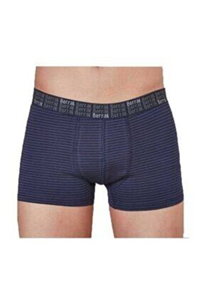 MYS GRUP TEKSTİL سراويل داخلية للرجال مكونة من 3 قطع باللون الأزرق الداكن مخططة من القطن الليكرا شفافة / 4475