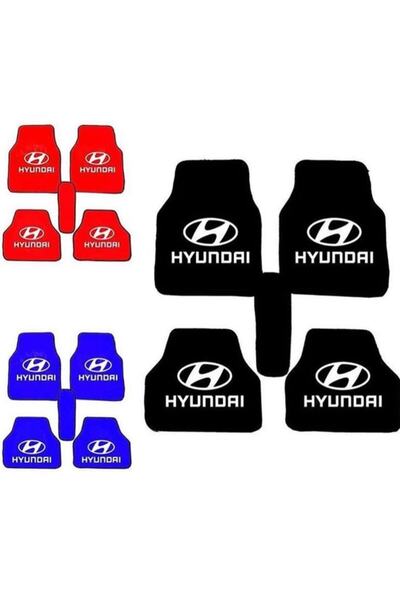 Universal Hyundai Getz Logolu Mavi Halı Paspas Çift Kat