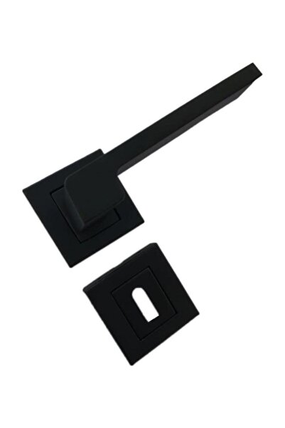 Sofuoğlu Anka Çelik Mat Siyah Kare Rozetli Oda Kapı Kolu (İÇ KAPI) - ODA KAPI KOLU