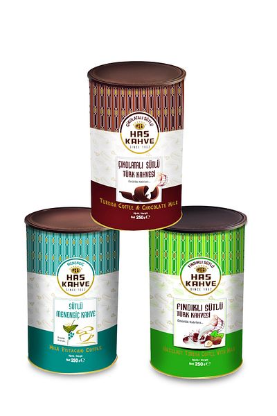 Has Kahve Has Magnificent 3-Piece Tin 3*250 gr (Turkish Coffee with Chocolate-Nuts-Terrape)
