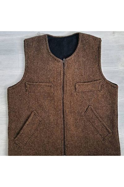hungisa Men's Brown Classic Felt Vest