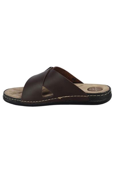 Apella Men's Brown Casual Slippers