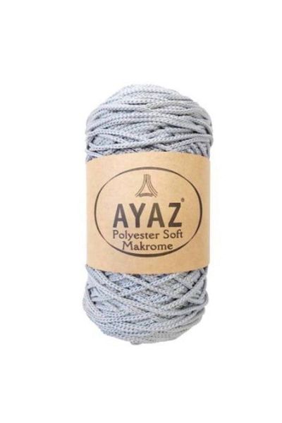Ayaz Πολυεστερικό Μαλακό Σχοινί Μακραμέ 1195 Ανοιχτό Γκρι