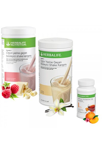 Herbalife Besleyici Shake Karışımı Formül 1 Ahududu 550g 1 Vanilya 550g Şefta...