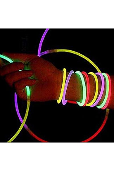 İRHANLAR Glow Stick 100 Adet Kırılan Fosforlu Çubuk Bileklik Neon Işık Parti Eğlence Malzemeleri