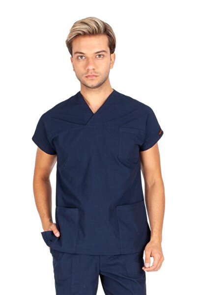 VEHBİ Men's Doctor Nurse Uniform Scrubs Lycra Stretch Fabric Hospital Duty Si...