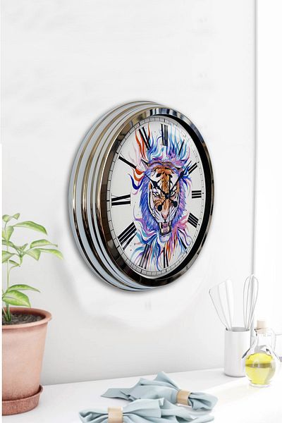 Kasva Concept Gift 40 cm Wall Clock with Chrome Metal Figure