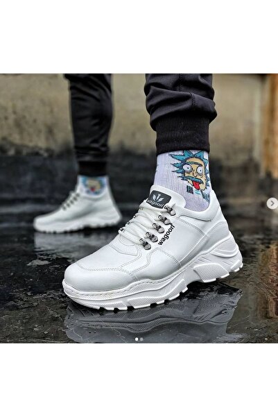 Wagoon Wg019 Λευκά ανδρικά παπούτσια με ψηλή σόλα