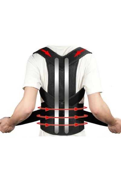 Ankaflex Unisex Μαύρος Ορθοπεδικός Όρθιος Κορσές Στάσης