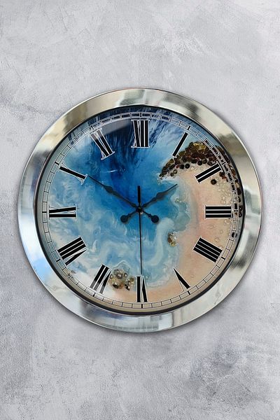 Kasva Concept Gift 36 Cm Chrome Metal Marine Wall Clock