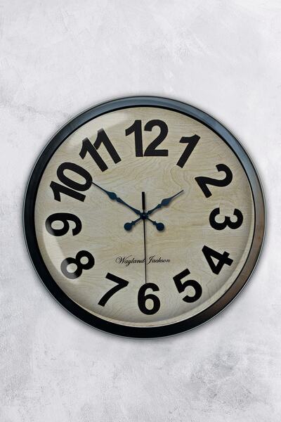 AİB STORE هدية ساعة حائط ميلانو معدنية سوداء مقاس 40 سم