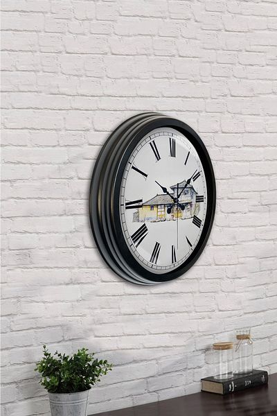 Kasva Concept 40 cm Black Metal Vintage Home Wall Clock