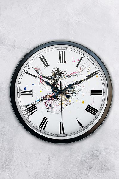 Kasva Concept Gift 40 cm Black Metal Dance Wall Clock