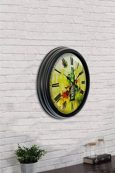 Kasva Concept Gift 40 cm Black Metal Clup Wall Clock