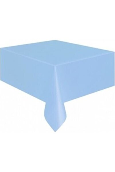 TATLI GÜNLER Açık Mavi Plastik Masa Örtüsü Doğum Günü Partisi 120x180 Naylon