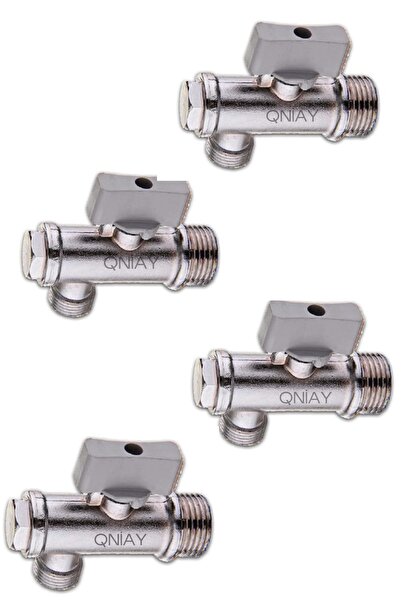 QNİAY 4 Adet Filtreli Ara Musluk Taharet Musluğu Küresel Klozet Taharet Pisuv...