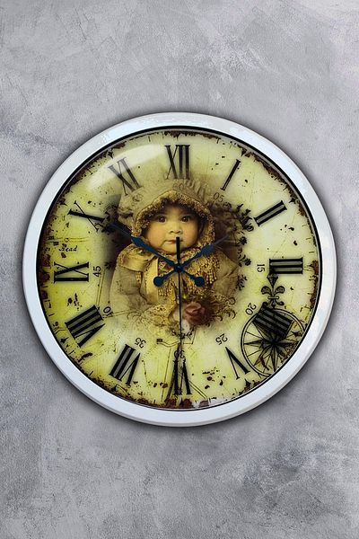 Kasva Concept Gift 40 cm White Metal Baby Wall Clock