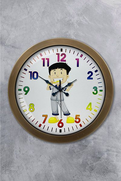 Kasva Concept Gift 36 cm Antique Metal Children's Room Wall Clock