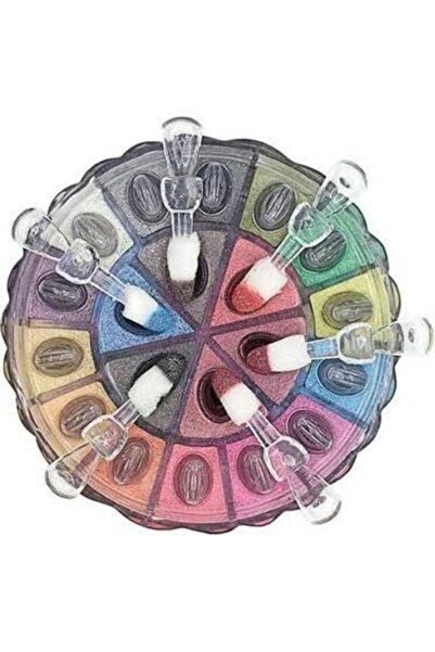 Mardinal Göz Far Seti, Işıltılı, Simli Parlak Sedefli Toz Göz Far Seti Rengarenk Aplikatorlu