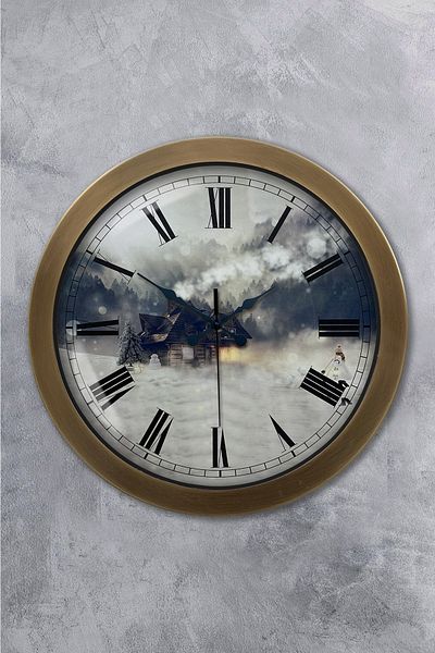 Kasva Concept Gift 36 cm Antique Metal Land Wall Clock