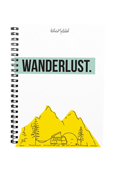 Bikutumutluluk Hediyelik - N048 A5 Tasarım Spiralli Defter - Wanderlust