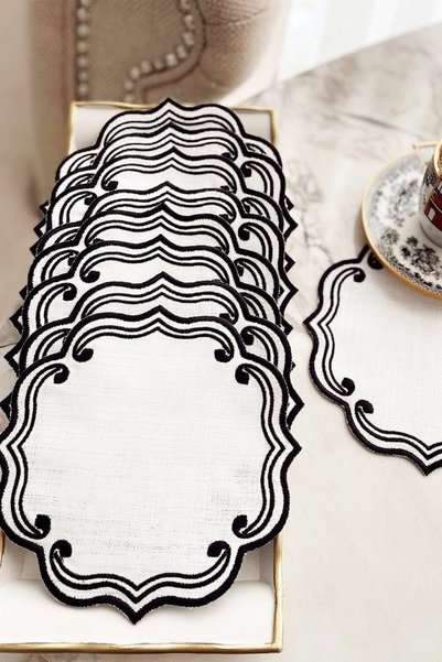 ARTER Home منديل كوكتيل أسود نقي 2 قطعة