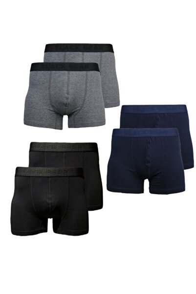 Blackbear Erkek Boxer Likralı Ultra Rahat 6'lı Siyah-lacivert-antrasit Paket