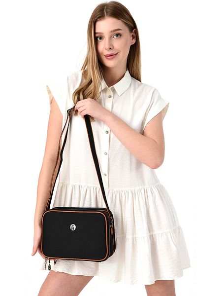 TH Geantă de damă Th-yk2255 Negru-brun